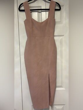 Nookie Dusty Mauve Pencil Dress with Front Slit